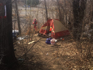 homeless camp cleanup